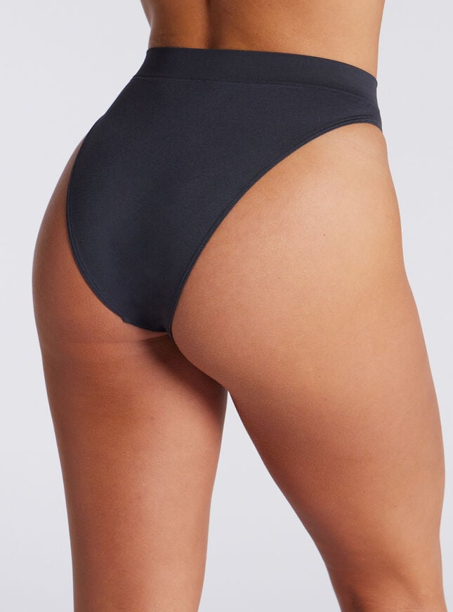 Boux Avenue High Leg Seamfree Brazilian Knickers - Charcoal