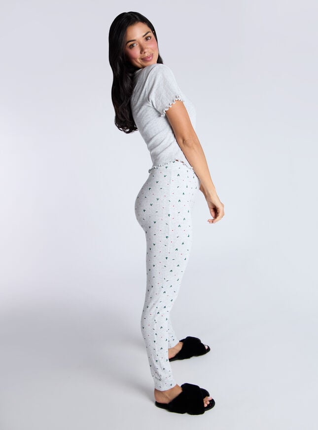 Boux Avenue Holly Pointelle Cotton Pyjama Set - Grey Marl Mix