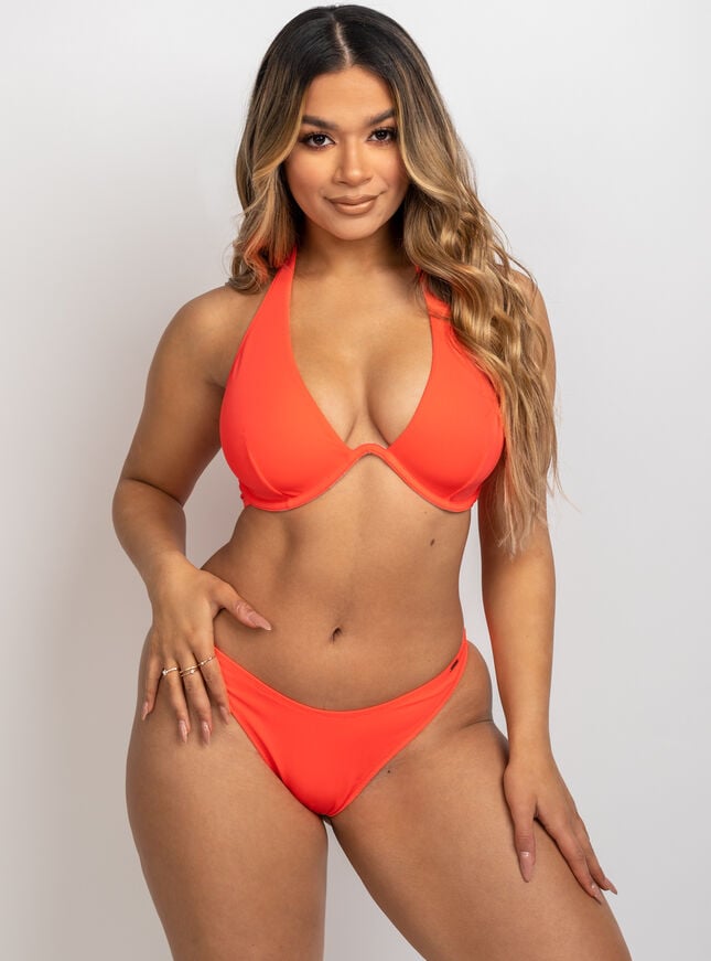 boux avenue Ibiza coral bikini brazilian - Neon Coral