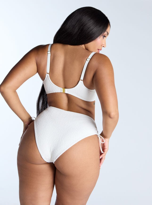 Boux Avenue Ibiza Crinkle High-waisted Bikini Bottoms - Ecru