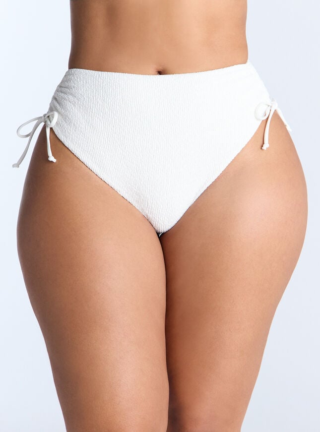 boux avenue Ibiza crinkle high-waisted bikini bottoms - Ecru