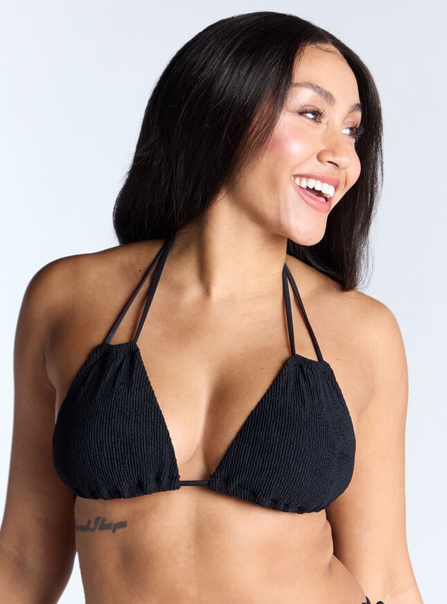 Boux Avenue Ibiza Crinkle Triangle Bikini Top - Black