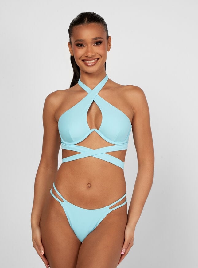 boux avenue Ibiza plait side bikini briefs - Powder Blue