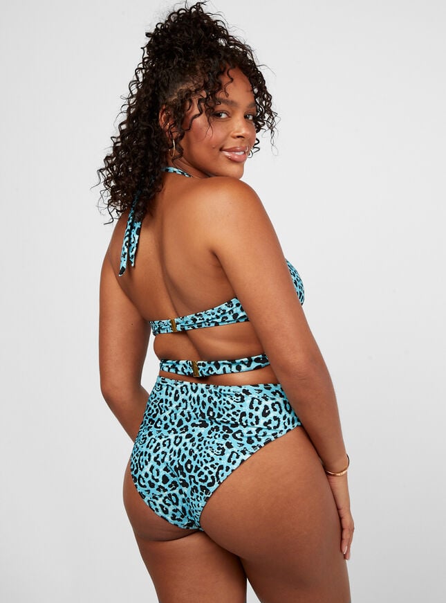 Boux Avenue Kalkan Leopard Triangle Bikini Top - Cobalt Blue