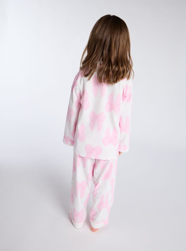 Boux Avenue Kids Bows Fleece Pyjamas In A Bag - Ivory Mix