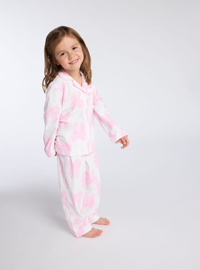 Boux Avenue Kids Bows Fleece Pyjamas In A Bag - Ivory Mix