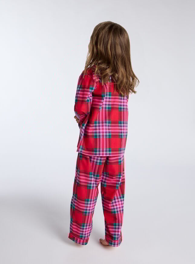 Boux Avenue Kids Check Fleece Pyjamas In A Bag - Red Mix