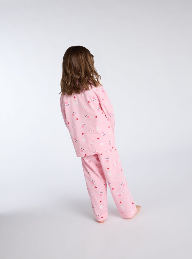Boux Avenue Kids Dear Santa Fleece Pyjamas In A Bag - Pink Mix