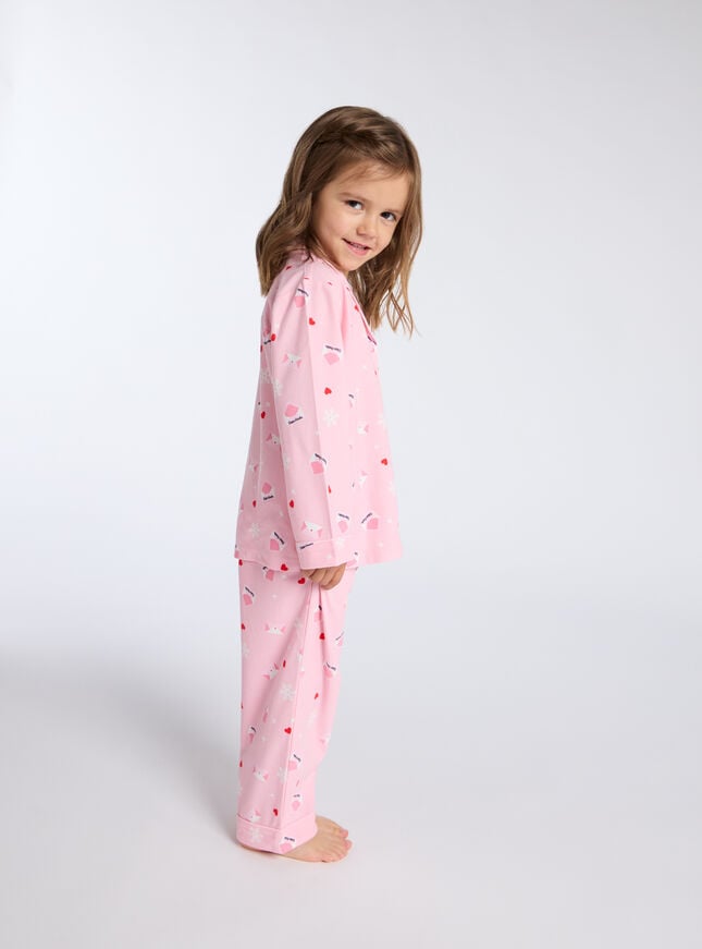 Boux Avenue Kids Dear Santa Fleece Pyjamas In A Bag - Pink Mix