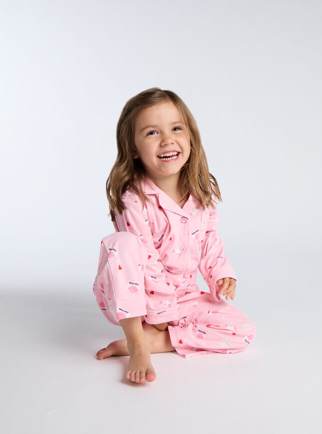 Boux Avenue Kids Dear Santa Fleece Pyjamas In A Bag - Pink Mix