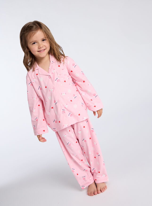 boux avenue Kids dear Santa fleece pyjamas in a bag - Pink Mix