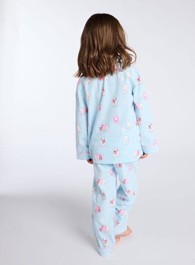Boux Avenue Kids Polar Bear Fleece Pyjamas In A Bag - Blue Mix