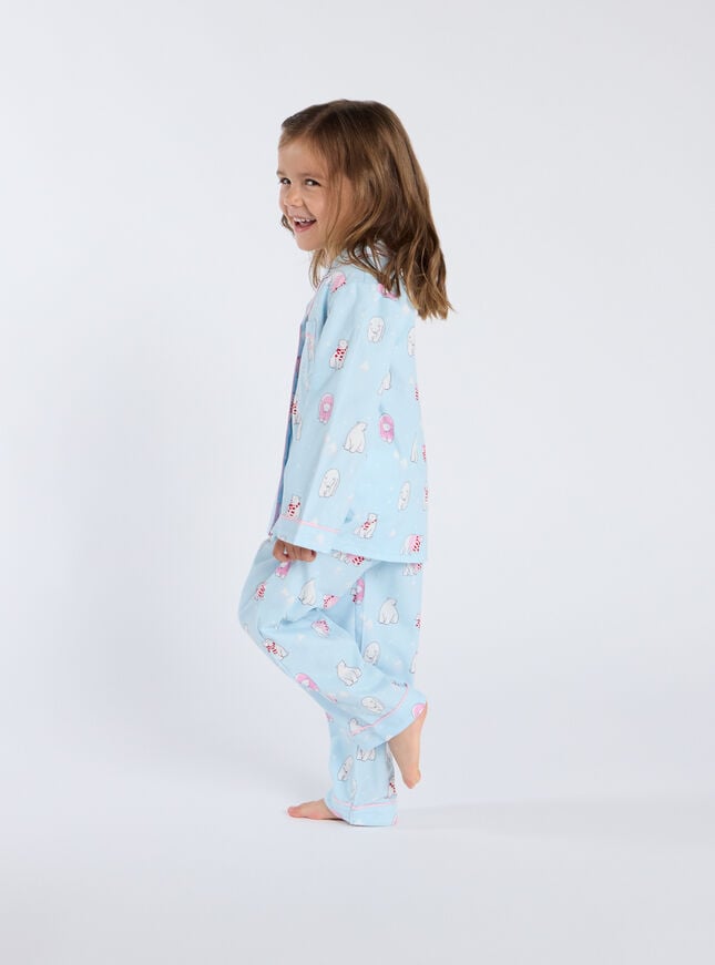 Boux Avenue Kids Polar Bear Fleece Pyjamas In A Bag - Blue Mix