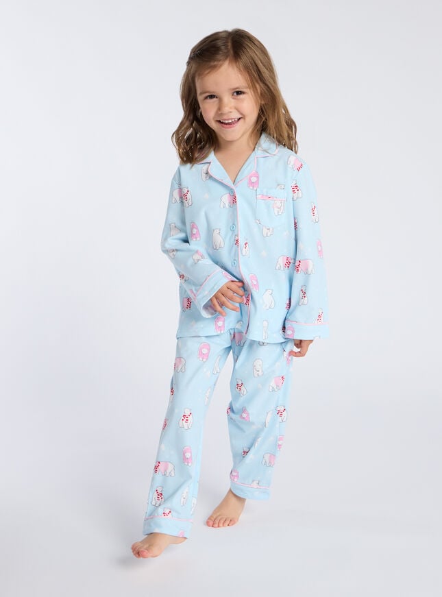 boux avenue Kids polar bear fleece pyjamas in a bag - Blue Mix
