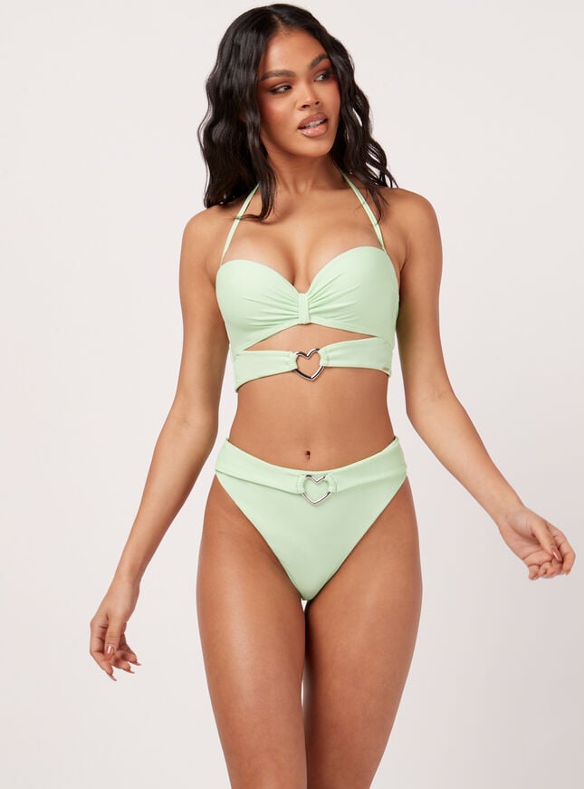 boux avenue Kuta heart high-waist bikini briefs - Mint Mix