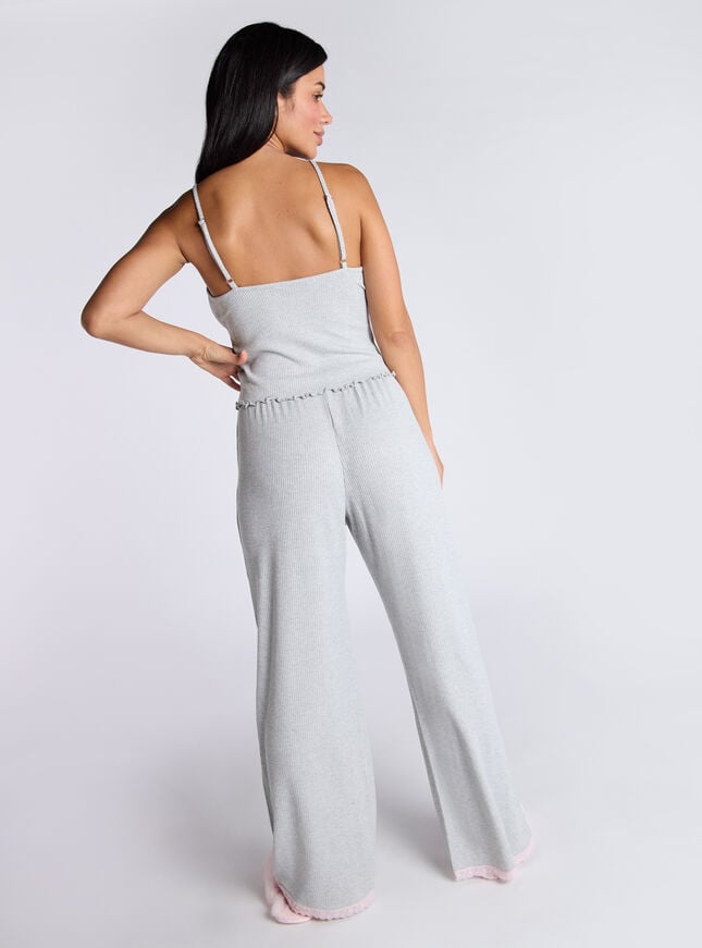 Boux Avenue Lace Ribbed Cami Pyjama Set - Grey Marl Mix