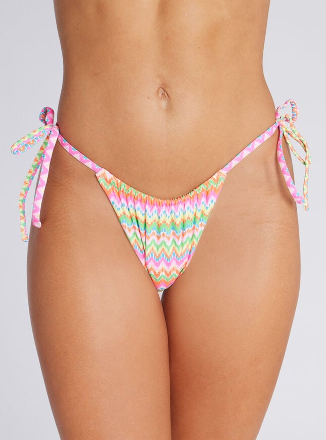 boux avenue Laguna tie side brazilian bikini bottoms - Pink Mix