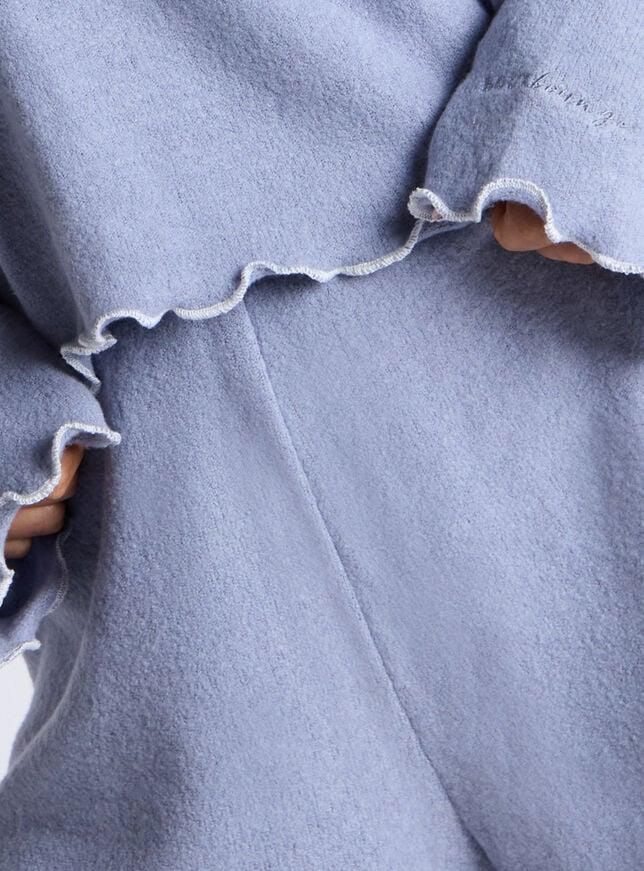 Boux Avenue Lettuce Edge Fleece Short Lounge Set - Denim Blue