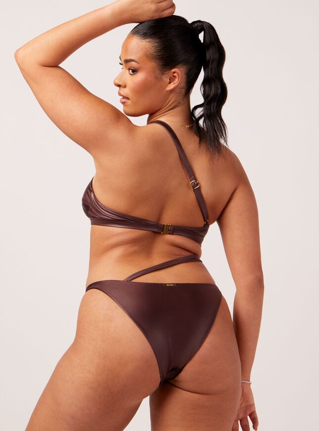 Boux Avenue Mauritius Cut-out Asymmetric Bikini Top - Mocha