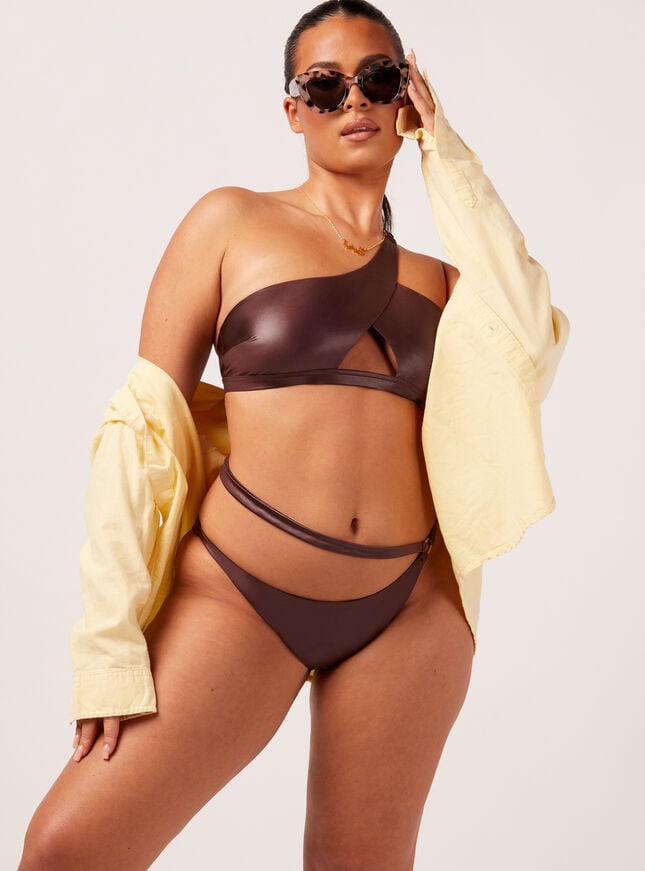 Boux Avenue Mauritius Cut-out Asymmetric Bikini Top - Mocha