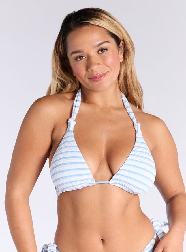 boux avenue Maxima stripe triangle bikini top - Powder Blue