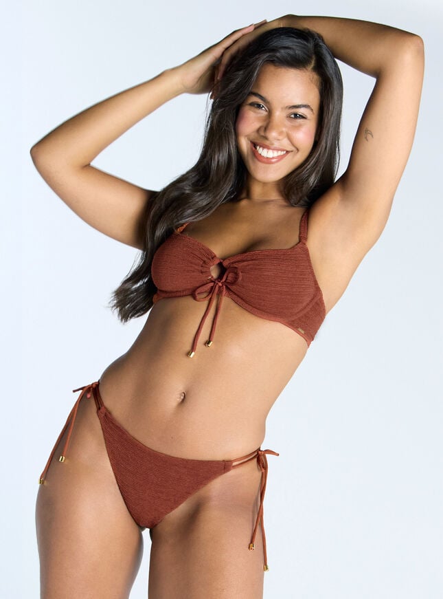 Boux Avenue Mirada Crinkle Balconette Bikini Top - Rust