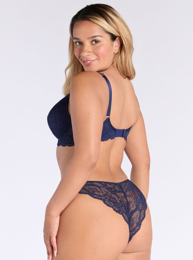 Boux Avenue Mollie Lace Brazilian Knickers - Deep Blue