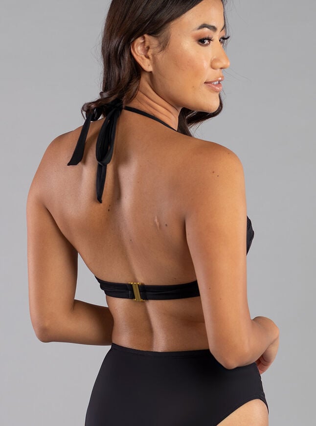 Boux Avenue Morella Mesh Trim Balconette Bikini Top - Black