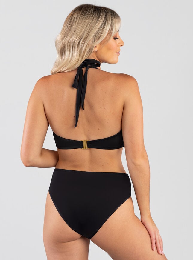 Boux Avenue Morella Mesh Trim High Waist Bikini Briefs - Black