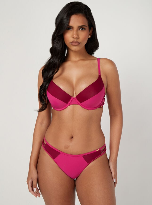 Boux Avenue Mykonos Strap Side Full Support Bikini Top - Lipstick
