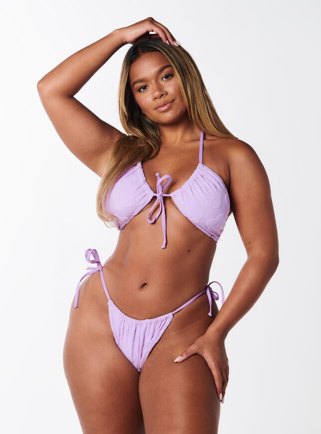 boux avenue Naxos towelling tie side bikini briefs - Lilac