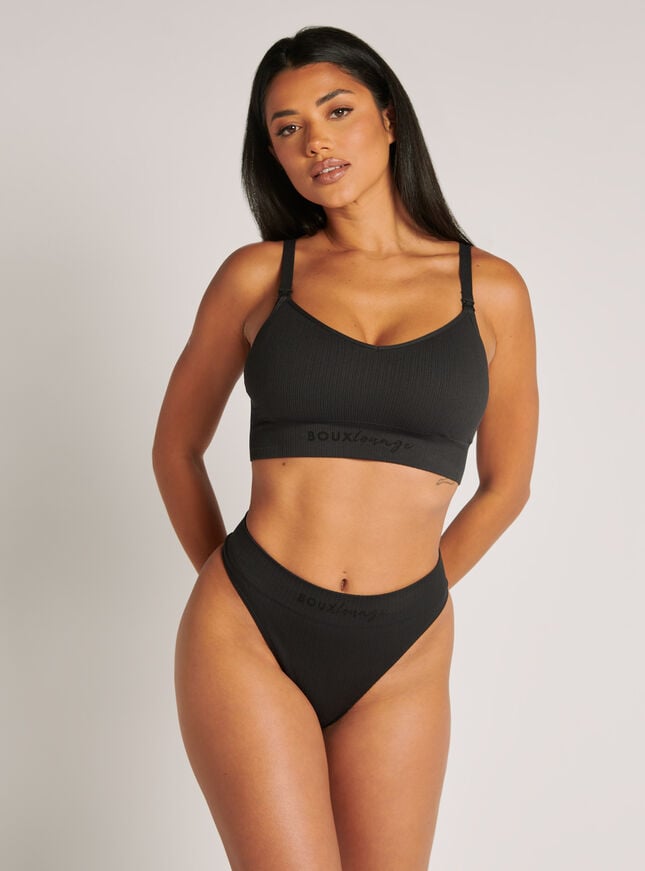 Boux Avenue Nursing Ribbed Seamless Bralette - 00 Dark