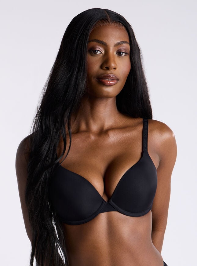 boux avenue Padded microfibre plunge t-shirt bra - 00 Dark