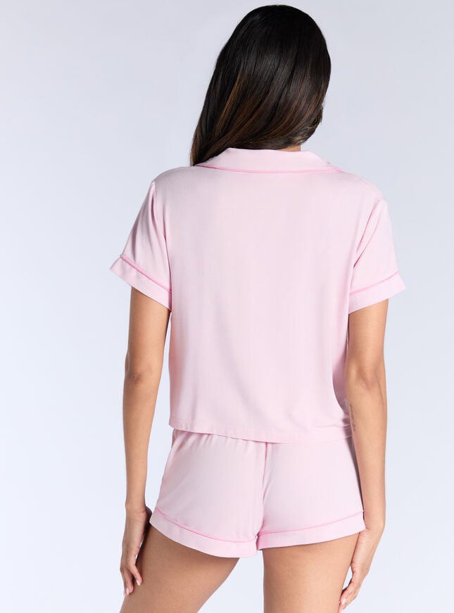 Boux Avenue Piping Modal Short Pyjama Set - Dusky Pink
