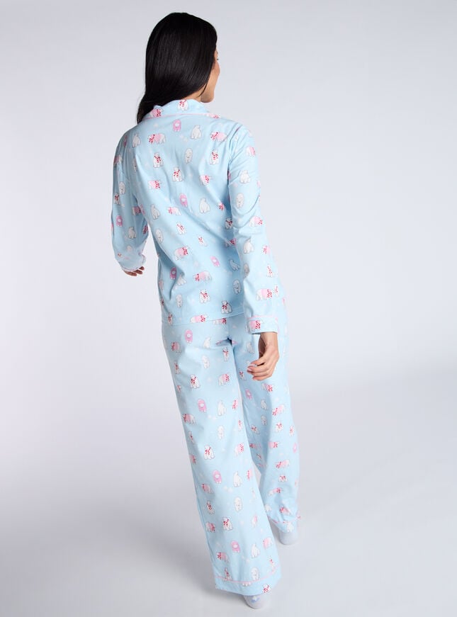 Boux Avenue Polar Bear Fleece Pyjamas In A Bag - Blue Mix