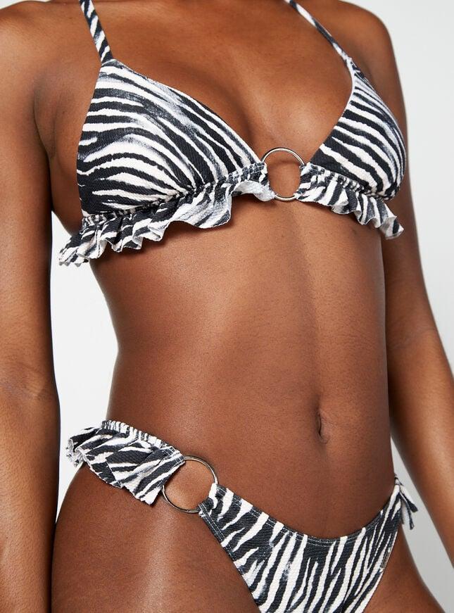 Boux Avenue Prague Zebra Frill Bikini Briefs - Black Mix