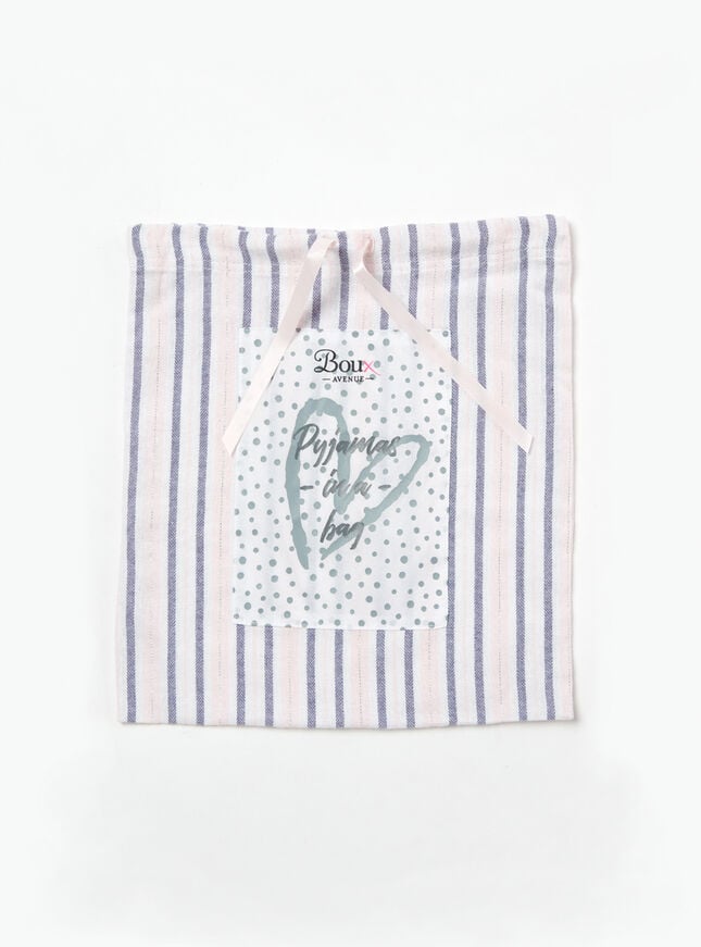 Boux Avenue Preppy Stripe Matching Pyjamas In A Bag - Pink Mix