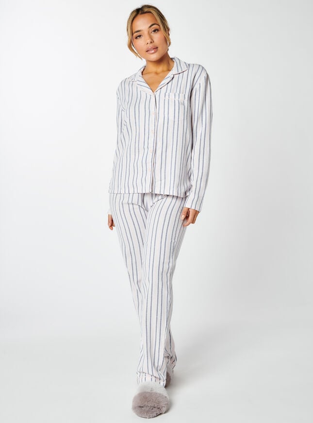 boux avenue Preppy stripe matching pyjamas in a bag - Pink Mix