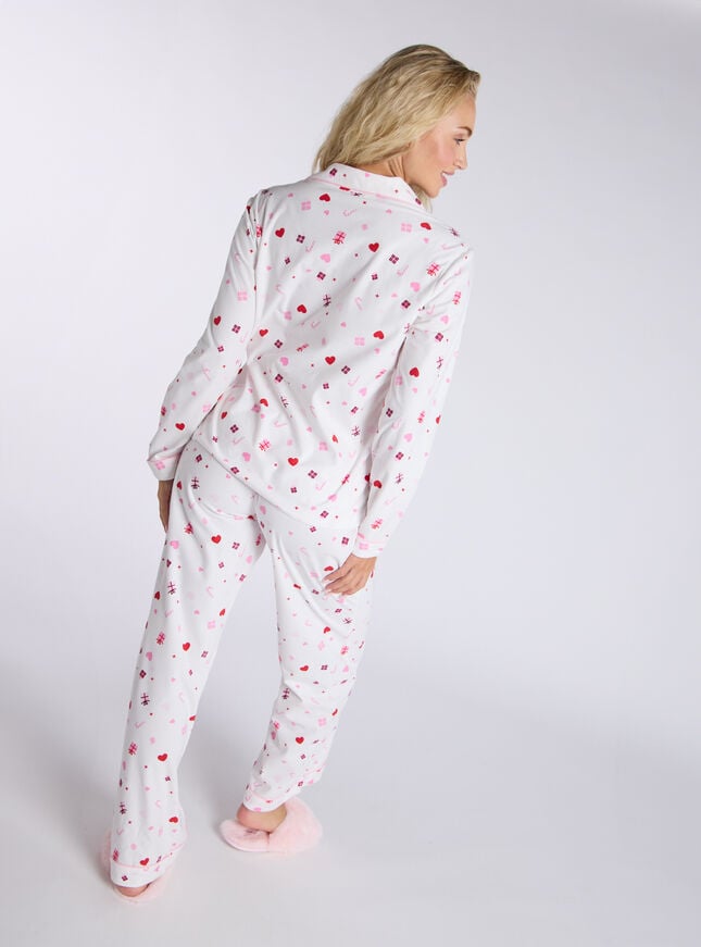 Boux Avenue Present Fleece Pyjamas In A Bag - Ivory Mix