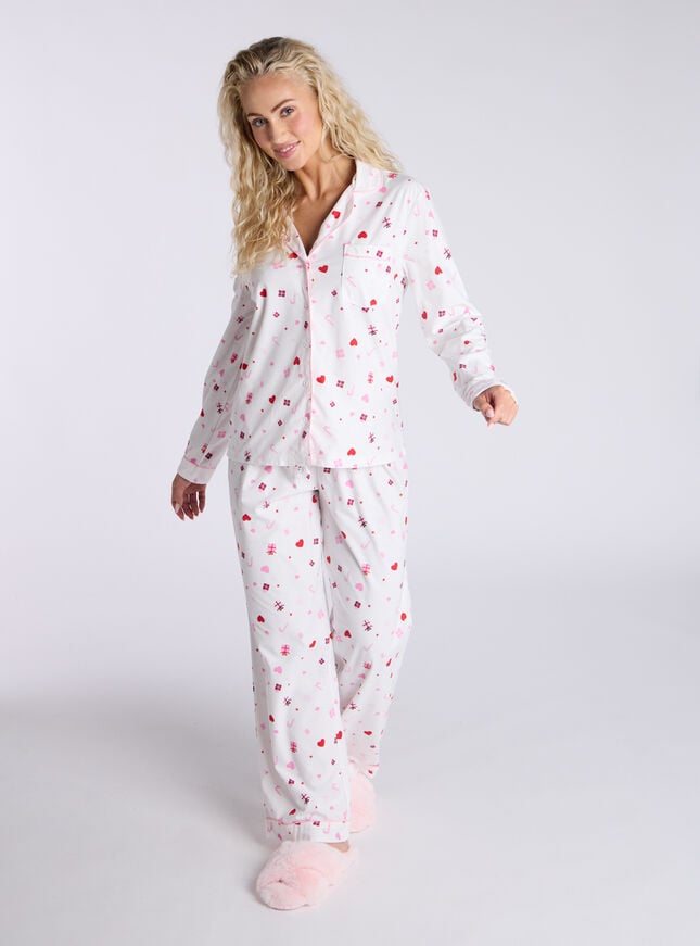 Boux Avenue Present Fleece Pyjamas In A Bag - Ivory Mix