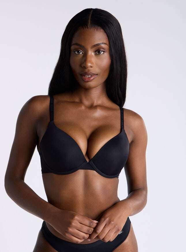 boux avenue Push up microfibre plunge t-shirt bra - 00 Dark