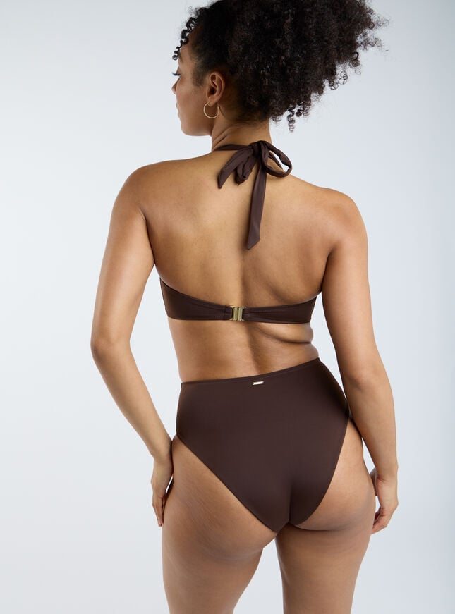 Boux Avenue Rhodes High Waist Bikini Briefs - Chocolate
