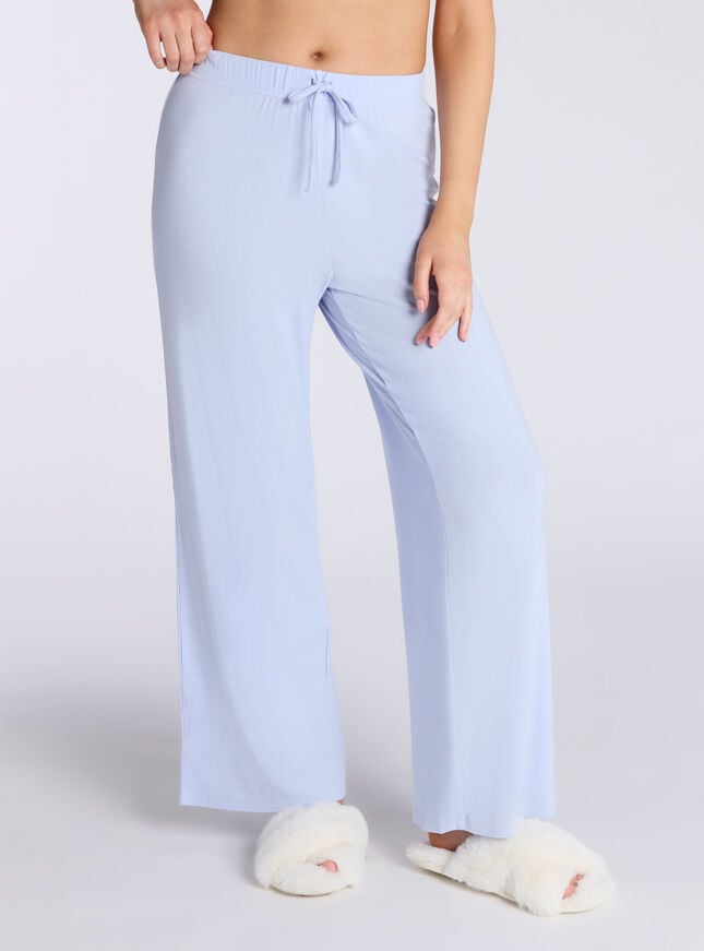 Boux Avenue Ribbed Modal Wide Leg Pyjama Trousers - Dove
