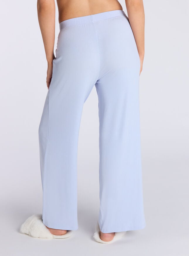 Boux Avenue Ribbed Modal Wide Leg Pyjama Trousers - Dove