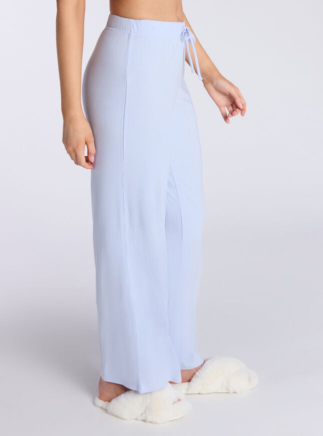 Boux Avenue Ribbed Modal Wide Leg Pyjama Trousers - Dove