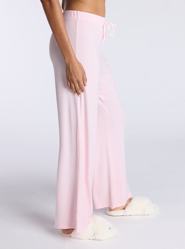 Boux Avenue Ribbed Modal Wide Leg Pyjama Trousers - Pink