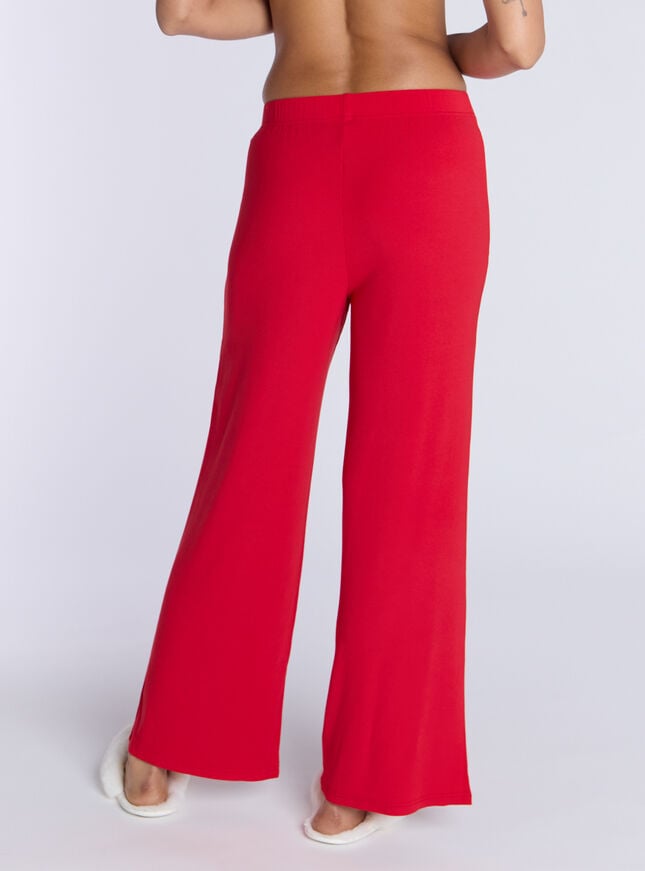 Boux Avenue Ribbed Modal Wide Leg Pyjama Trousers - Red