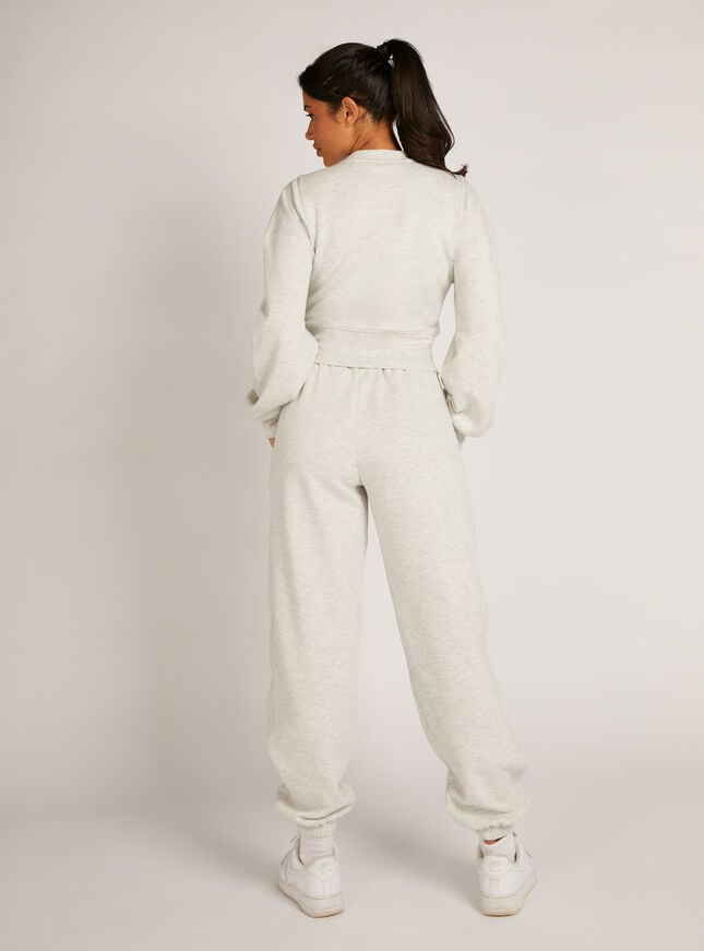 Boux Avenue Ribbed Panel Sweat Jumper - Grey Marl Mix