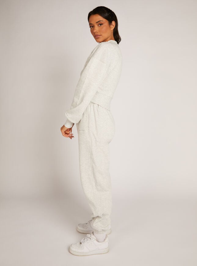 Boux Avenue Ribbed Panel Sweat Jumper - Grey Marl Mix