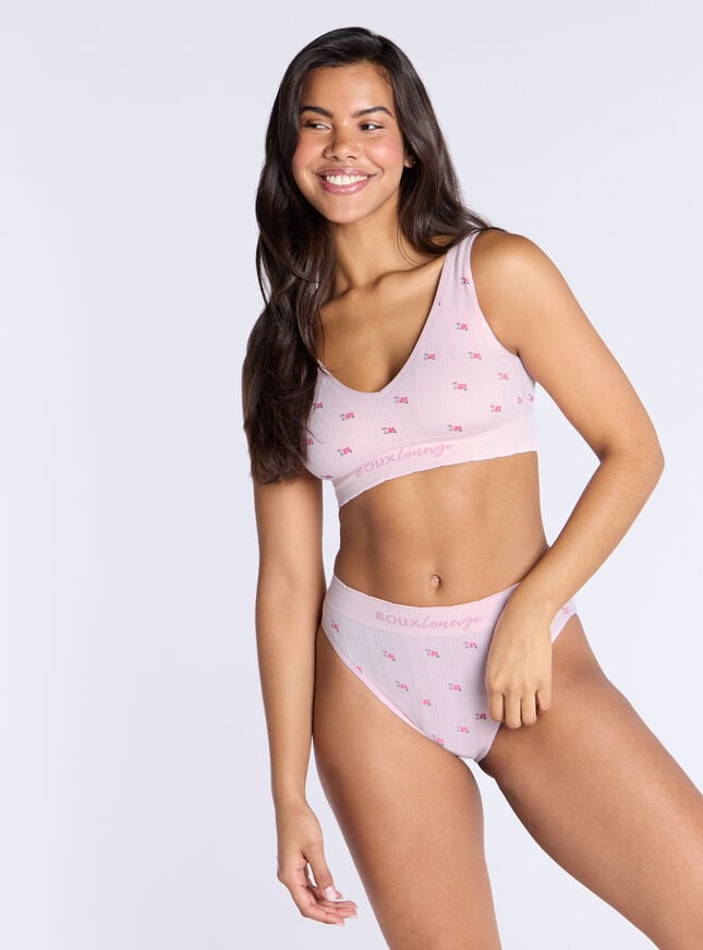 Boux Avenue Ribbed Seamless Ditsy Floral Briefs - Pink Mix